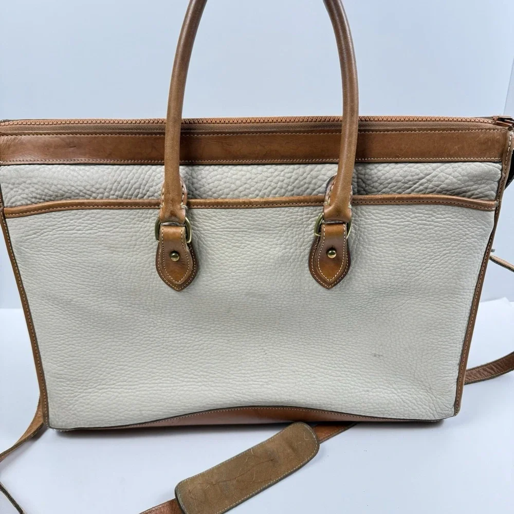 Vintage Dooney & Bourke Bag Tan Brown Pebbled Leather Purse Hand Shoulder Bag